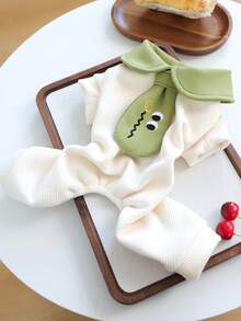 1件宠物衣服，狗狗猫咪服装，快乐小狗小型犬休闲时尚可爱舒适小怪兽领带衬衫 - 彩色 - 查看 12