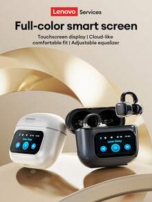 Lenovo RS107 Smart Bluetooth Earphones, Clip-On Style With Smart Touch Control Screen, Noise Cancellation, Music, Sports, Bluetooth 6.0, Low Latency, Long Battery Life, Comfortable Fit, Wireless Earphones Compatible With Smartphones And Computers - 黑色 - 查看 3
