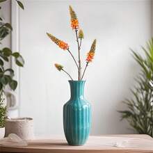 Flores artificiales de imitación de jacinto de 5 cabezas, resistentes a los rayos UV, para jarrones, decoración de bodas, decoración de otoño, Año Nuevo, regalos de San Valentín, regalo de Navidad, clásico y elegante,  de , alta tasa de recompra. - Naranja - Ver 3