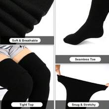 Plus Size Thigh High Socks For Thick Thighs Women- Thigh Highs Widened Extra Long Thick Knit Socks,28431939 - 黑色 - 查看 6