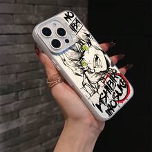 Funda de teléfono  Cool Anime Japonés D-DemonS S-SlayerS, adecuada para  17 16e 16 15 14 13 12 11 Mini Pro Max Air X XR XSMAX 8 7 Plus, funda trasera mate anti-caída, funda de teléfono de animal, funda de teléfono linda, funda protectora a prueba de golpes, protección de teléfono, diseño de anime, impresión de dibujo animado, moldeo por inyección, textura mate, funda protectora, funda de teléfono de moda, usuarios de , entusiastas de la tecnología - Negro - Ver 3
