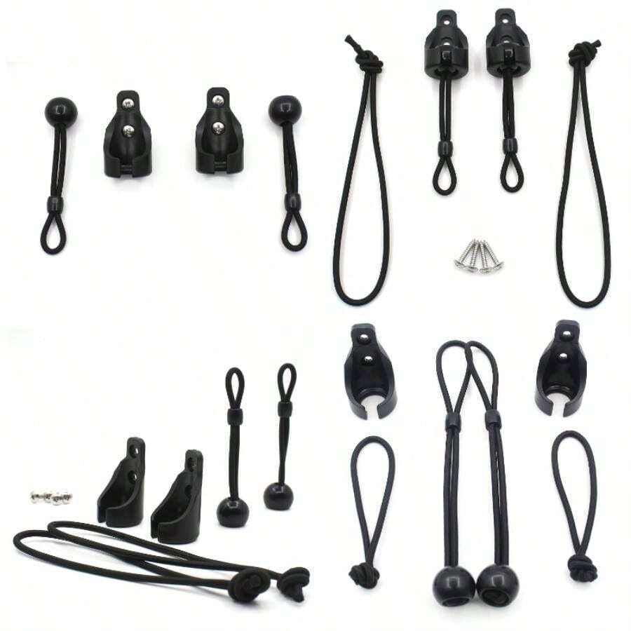 Blinds Shades - Kit de conversin de cuerdas elsticas con receptor de persianas, cortina exterior, persianas enrollables, para interiores y exteriores - Negro - Ver 1