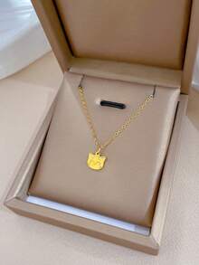 1pc Elegant Zirconia Lotus Flower Pendant Necklace, Suitable For Friends, Sisters, Mothers, Everyday Wear, Best Gift