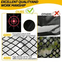 10x7 FT Golf Practice Net, Golf Driving Net & Hitting Training Net For Backyard, Garden, Indoor Outdoor Use With Target Cloth, Carry Bag, 8 Balls & Tees, Driving Chipping Net, Heavy Duty - Black - View 6