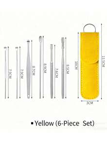 1PC Portable Ear Wax Removal Set With 6-Piece Spiral Spring Ear Cleaner Tools, Compact Travel Ear Care Kit, Gentle Stainless Design For Home Trips Holidays Parties, Gift For Women Moms Daughters Friends Kids Couples, Jewelry-Inspired Detailing, Washable & Durable Accessory - Màu vàng - Xem 10