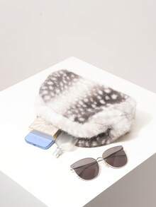 Poșetă tip plic, imprimeu animal, cerb, portofel de pluș, domnișoară de onoare, geantă de petrecere, geantă pentru rochii de bal, accesorii pentru rochii de bal, geantă tip scoică, cadou pentru femei, poșetă elegantă pentru doamne, toamnă/iarnă (model aleatoriu)