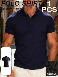 1 Piece Multi-Color Men's Breathable And Comfortable Mesh Sports Polo Shirts. Breathable, Lightweight, Comfortable. Suitable For Basketball, Casual Wear, Football, Tennis And Various Sports Activities Camisas Para Hombre Mens Clothes Camisetas De Hombre Gifts For Men Polo - Hải quân - Xem 1