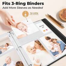 Photo Album Refill Pages - (4x6 Mixed Format, 100 Pack) For 600 Photos, 3-Ring Binder Photo Pockets, Each Photo Pa... - Crystal Clear 4x6 & Quot; - Mixed - View 5