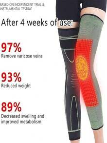 A Pair,Self-Heating Knee Braces With Acupressure Massage And Shaping Functions, Equipped With Non-Slip Straps And Full-Length Compression Leg Sleeves. Suitable For Winter Use; Suitable For Sports Such As Basketball And Cycling; Unisex, Size L. - L: 18,1"-20,4" 46cm-51cm - Xem 4