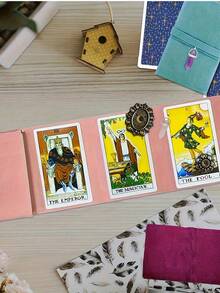 Velvet Tarot Card Storage Bag, Printed With Magic Tarot Card Pattern, Blue And Purple Dual-Color Design, Drawstring Closure, Soft Fabric Protective Case, Portable Design, Can Be Used As Card Holder, Tarot Card Bag, Card And Item Protective Sleeve. - Multicolor - View 8