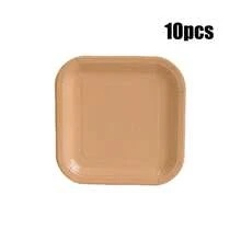 10/20/40 Stück Set, Farbverlauf braune quadratische Partyteller, 4 einfarbige quadratische Einweg-Pappteller für Abendessen, Dessert, geeignet für Bankette, Geburtstage, Hochzeiten, Babypartys, Boho-Stil Dessert-Teller - Verschiedenfarbig - Übersicht 10