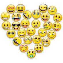 28PCS Emoji Refrigerator Magnets - Fun And Cute Magnets For Whiteboards, Lockers, And Decorative Refrigerator Magnets. Suitable For Offices And Kitchens - A Gift For Ladies And Emoji Lovers. - 黃色 - 查看 1