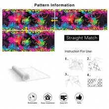 1 Piece, Fashionable And Artistic Self-Adhesive Removable Wallpaper, 2D Flat Color Abstract Graffiti Pattern PVC Wallpaper, Can Be Spliced, Home Decoration Background Wall Paper Decorative Wallpaper, Suitable For Kitchen, Living Room, Bedroom, Staircase, Bathroom Wall And Furniture Decoration, Furniture Renovation Sticker Wall Stickers, Easy To Stick And Install 39.37x15.75 Inches (100cmx40cm) - 39,37*15,75in (100*40cm) - Xem 10