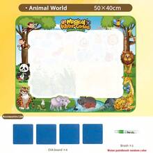 神奇水彩画垫，超大水彩画布涂鸦玩具套装，画板，儿童益智玩具，儿童礼物，多种尺寸（包含画布、画笔、描图纸）（随机颜色：黄色、绿色、粉色水彩笔） - 彩色 - 查看 23