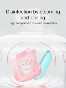 1pc Customized Silicone Baby Bib, Soft, Waterproof, Adjustable, With Cute Rabbit, Bear, Lion, Elephant, Monster Patterns, Personalized Gift For Baby Boys And Girls, Suitable For All Seasons