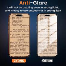 ZYONS 2pcs Matte Privacy Screen Protector, Compatible With IPhone 17 Pro Max 6.9 Inch, Tempered Glass, Full Coverage Anti-Peep, Anti-Theft, Anti-Glare, 9H+ Hardness, Anti-Fingerprint, Compatible With Phone Case, Compatible With IPhone 17 Pro Max, 17 Air, 16 Pro Max/16 Pro/16 Plus/16/15 Pro Max/14 Pro Max - 2pcs - View 3
