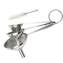 Multi-Function Stainless Steel Funnel Set, Long Handle, Kitchen Oil Strainer, Wine Pourer, Suitable For Liquids, Wine, Oil, Jam, Powder, Beans, Grains Small Bottle Filling, Kitchen Essentials - Multicolor - View 9
