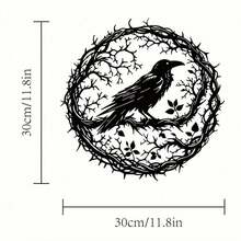 HELLOYOUNG Gothic Black Metal Crow Wall Art - Vintage Industrial Iron Bird Silhouette Wall Decor, Witchy Gothic Aesthetic For Living Room & Bedroom, Halloween & Celestial Themed Hanging, Unique Gift For Nature-Themed Cafe, Halloween Party, And Dark Academia Decor - Nhiều màu - Xem 12