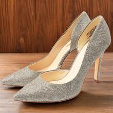 JENN ARDOR 4 Inch Stiletto High Heel Shoes For Women Pointed Closed Toe Classic Slip On Dress Pumps - 金色 - 查看 3