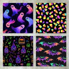 36 hojas de 6 pulgadas de papel de scrapbooking con fondo de calabazas que brillan en la oscuridad, adecuado para diarios de balas, collages, tarjetas de felicitación, scrapbooks y manualidades - Morado - Ver 2