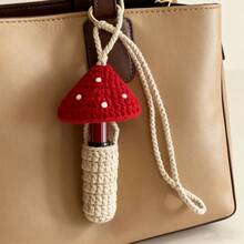 Knitted Lipstick Case Knitted Lipstick Pendant Knitted Lipstick Bag Charm Cute Bag Accessory Lipstick & Lip Balm Keychain Beach Essentials Crochet Purse Charm Purse Accessories - Multicolor - View 4
