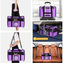 Transportador de gatos, transportador de perros, aprobado por aerolneas, transportador de gatos para gatos pequeos y medianos menores de 25 aos, transportador de perros para perros pequeos, transportador de gatitos para cachorros, transportador de viaje para mascotas aprobado por la TSA, color gris - Púrpura - Ver 6