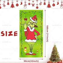1pc Green Haired Door Cover Background Cloth Party Scene Decoration Door Cover - Nhiều màu - Xem 8