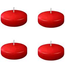 1/4pcs Red Floating Candles, Royal Imports Floating Candles, Unscented Dripless Wax Discs, Suitable For Dining Table Decor, Weddings, Parties, Holidays, Valentine's Day Party Supplies, Gifts, Graduations - Red - View 6