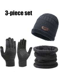 5/7件套男士冬季保暖套装，包含冬季保暖帽、保暖围脖、手套、双层抓绒耳罩和雪地袜。时尚多功能冬季保暖连帽衫套装——男士冬季完美礼物。冬季服装 - 彩色 - 查看 13