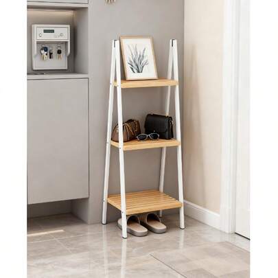 Estante de almacenamiento de baño de 3/4 capas - Estante de almacenamiento de bambú - Estante de escalera y estante cuadrado - Color natural negro opcional - Diseño multicapa con gran capacidad, artefacto de almacenamiento multifuncional - Múltiples estilos, múltiples capas opcionales