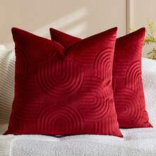 1/2pcs Velvet Plush Decorative Throw Pillow Covers Geometric Quilted Pillow Cover Fluffy Soft Solid Rectangular Cushion Case