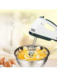 Batidora de Pedestal, Diseño Dos en Uno Turbocharged Batidora de Mano con Pedestal,  Mezclador de Cocina - Plateado - Ver 6
