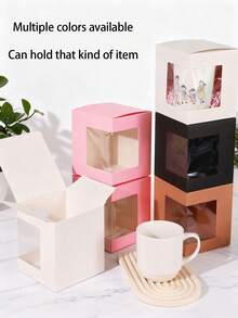 12/6/2pcs Mug Gift Box, Coffee Cup Blank Packaging Box, Suitable For Sublimation Printing, 11oz, 12oz, 15oz Blank Ceramic Coffee Mug Gift Box (White) - White - View 3