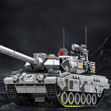[Blocs de construction de char] Nouveaux blocs de construction de char militaire pour garçons, char de bataille principal avec canon, convient aux adolescents de 14 ans et plus, cadeau d'anniversaire/Halloween/Noël/vacances, emballé - Multicolore - Voir 2