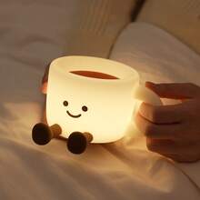 Coffee Cup Night Light, Bedroom Decor Lamp, Sleep Night Light, LED Light, Dimmable With Timer, Soft Silicone Material, Bedside Lamp, Suitable For Room Decor, Holiday Gift - Multicolor - View 5