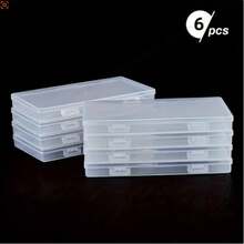 8pcs Clear Plastic Bead Storage Containers - Durable, Stackable Organizer Boxes With Secure Hinged Lids For Small Items & Craft Supplies - Multicolor - View 1