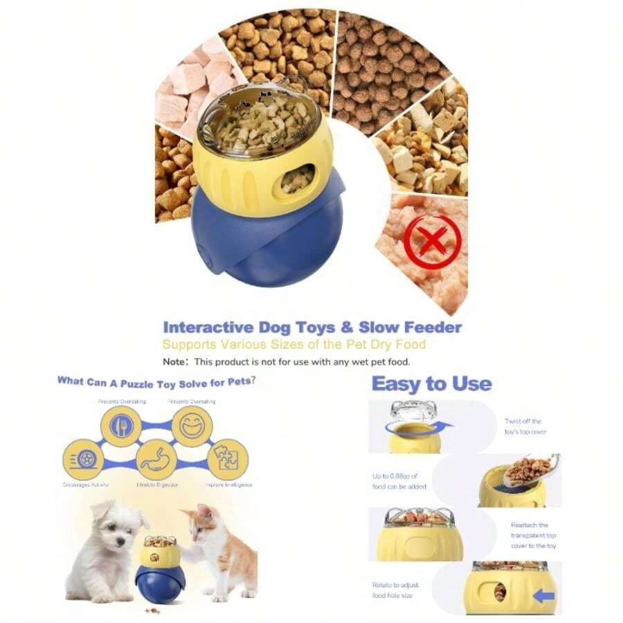 Puzzle Feeder - Interactive Dog Toys, Treat Dispenser Indoor Cats, Small Dogs, Puppies Slow Feeder To Keep Busy - Initial - View 1