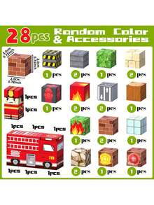 消防员磁性积木套装，磁性堆叠玩具，感官搭建游戏，儿童益智学习玩具，激发好奇心和想象力，随机颜色配件 - 彩色 - 查看 10