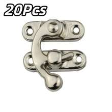10/20pcs Antique Bronze Iron Padlock Hasp Hook Lock For Mini Jewelry Wooden Box With Screws Furniture Hardware 27*32mm (1.06in*1.26in)
