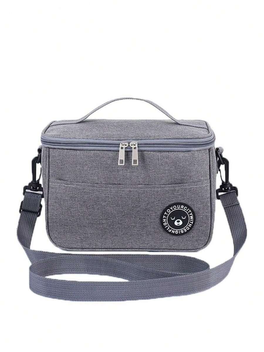 Medium Thermal Lunch Bag/Snack/Drink Container, Ideal For Travel, With Handle - 灰色 - 查看 1