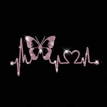 New Shiny Rhinestone Material Art Stickers, Vibrant Butterfly Heartbeat Pattern Stickers - Suitable For Walls, Car Windows And Laptops Fun Art Stickers - Easy To Apply, Durable - one-size - View 15