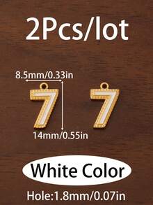 2Pcs/Lot Enamel Number Pendants Stainless Steel White Black Number 0-9 Digital Charms For Jewelry Making Necklace Findings Bracelet Earrings Birthday Gifts Accessories DIY - Number Pendant - View 19