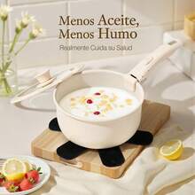 OSLIFE Batería de Cocina Ceramica de 15 Piezas con Mango Desmontable y Tapa, Juego de Ollas y Sartenes Antiadherentes con Alfombrilla para Sartén - 1 - Ver 10