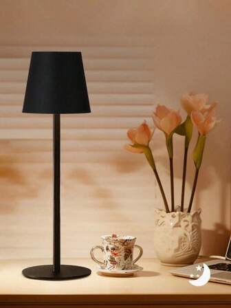 1 pieza Lámpara de escritorio recargable LED, 3 modos de iluminación, regulable, Body de lámpara de aluminio negro independiente, carga USB, incluye cable de alimentación, batería de polímero de litio de 1800mAh, adecuada para dormitorio, sala de estar y comedor