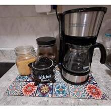 1pc Coffee Mat - Hide Stain Absorbent Rubber Backing Quick Dry Mat For Kitchen Counter Coffee Bar Accessories Dish Drying Mat For Coffee Maker Coffee Maker Coffee Pot Espresso Maker - Multicolor - View 5