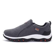 Men Fashion Brand Waterproof Hiking Shoes Leather Outdoor Sneakers For Men Flat Sport Casual Shoes Non-Slip Cilmbing Shoes  Plus Size - 灰色 - 查看 3