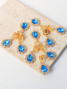 10个蓝宝石脏辫发圈，金属发夹，女士发饰，节日、派对、旅行发饰，编织发饰，爪夹，发夹，发卡 - 藍色 - 查看 3