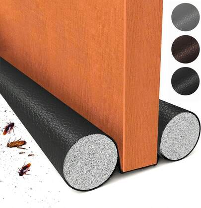 Burlete Para Parte Inferior De Puerta, Guardapolvo Cubre Puerta, Protector Y Guardapolvo Para Puerta, Diseño De Doble Borde, Para Aislar El Ruido Evita Insecto Polvo Y Impermeable Para Todo Tipo De Puertas Y Ventanas