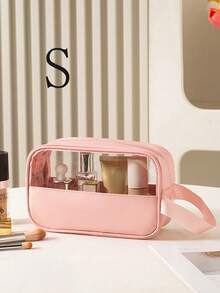 Bộ 3/2/1 túi đựng mỹ phẩm PVC trong suốt, túi đựng đồ vệ sinh cá nhân đa năng, túi xách tay, hộp đựng đồ trang điểm, túi đựng đồ du lịch, túi đựng mỹ phẩm có khóa kéo di động, túi đựng đồ dùng phòng tắm tối giản cho nữ, quà tặng Ngày của Mẹ, túi đi biển. - Hồng - Xem 16