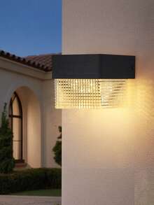 CANMEIJIA 1pc Crystal Pattern Solar LED Wall Light, Outdoor Garden Decor Lamp, Waterproof Switchable Lighting, Vintage Home Exterior Wall Lamp, Suitable For Garden/Parking Lot/Outdoor Corridor/Entrance/Porch/Balcony/Flowerbed/Intersection/Exterior Wall/Interior Wall/Rooftop, Choose Appropriate Size Based On Usage Scenario - Solar Powered Wall Light - View 1